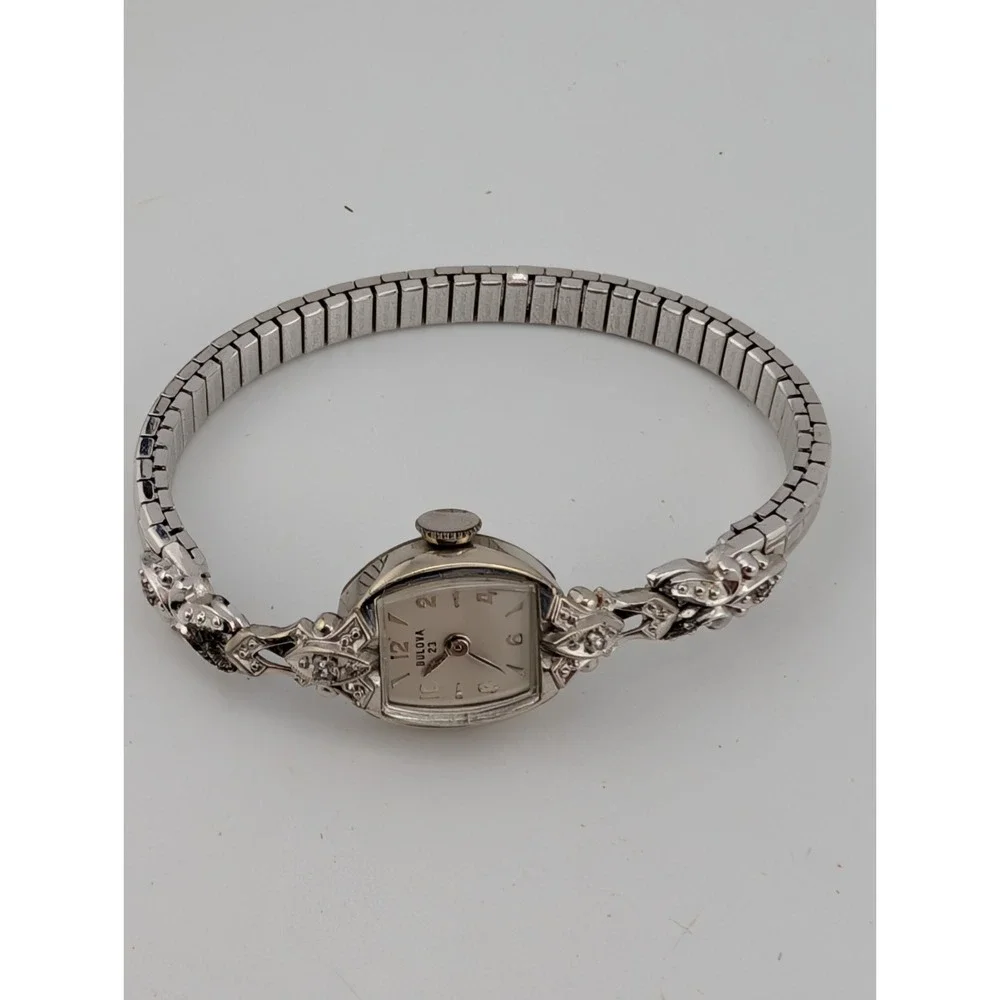Vintage Bulova Ladies Mechanical Watch 10K RGP 23 Jewels w/ Diamonds- For Parts